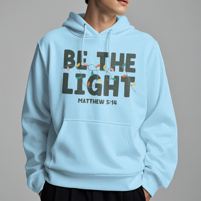 Felpa con cappuccio in poliestere foderata in pile "Be The Light" Christianartworkshop Quotetion Style - image 16