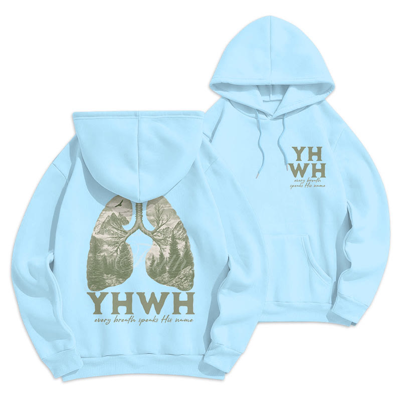 Felpa con cappuccio in poliestere foderata in pile con citazione "Ogni respiro dice il suo nome" Christianartworkshop - Blu - 2XL - image 11