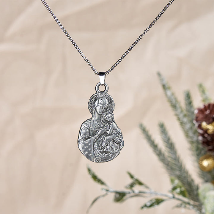 Collana con ciondolo simbolo della fede Madonna col Bambino in stile classico Christianartworkshop - image 6