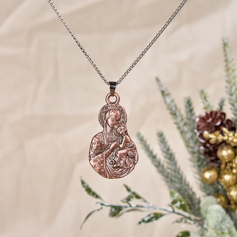 Collana con ciondolo simbolo della fede Madonna col Bambino in stile classico Christianartworkshop - image 2