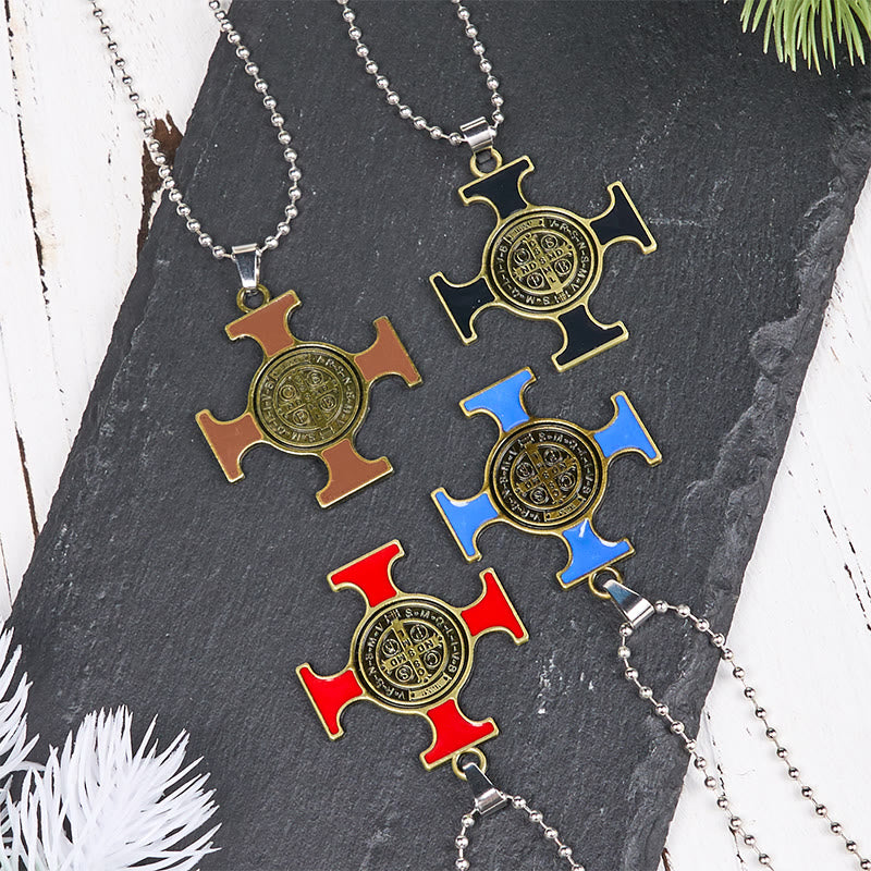 Collana con ciondolo di protezione della croce di San Benedetto in stile classico Christianartworkshop - image 8