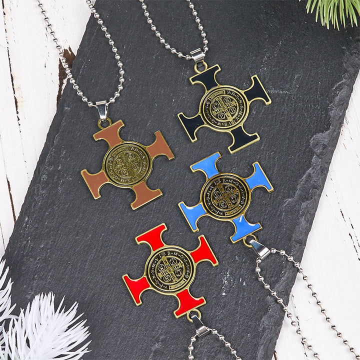 Collana con ciondolo di protezione della croce di San Benedetto in stile classico Christianartworkshop - image 8