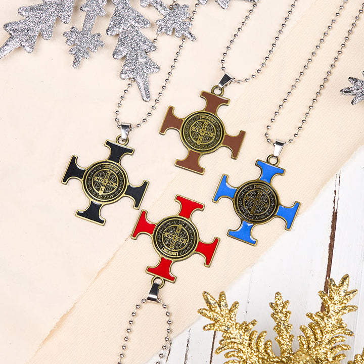 Collana con ciondolo di protezione della croce di San Benedetto in stile classico Christianartworkshop - image 0