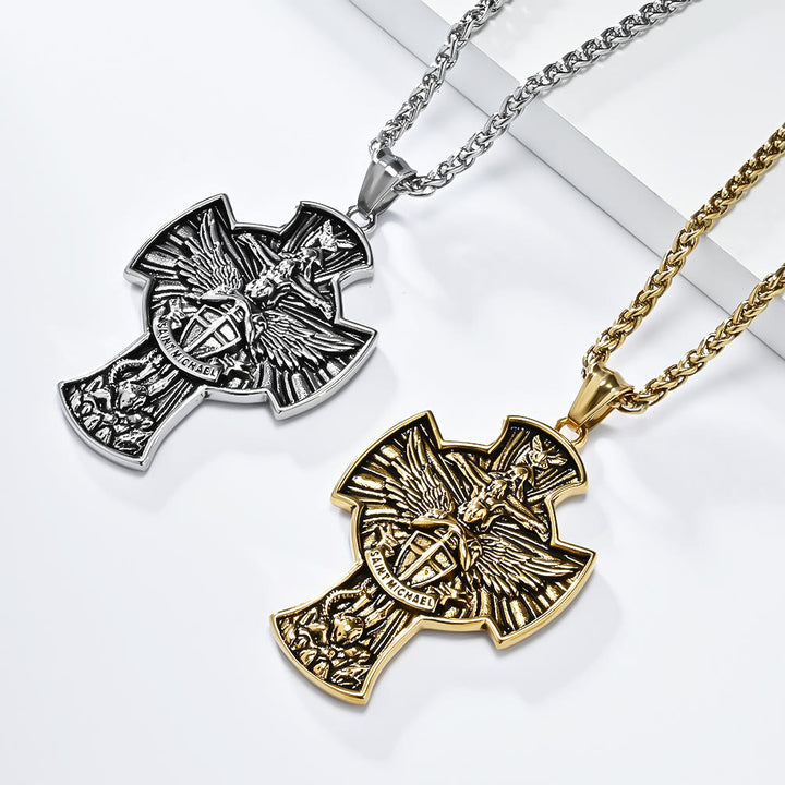 Collana con ciondolo in stile classico di San Michele Arcangelo, custode della fede Christianartworkshop - image 0