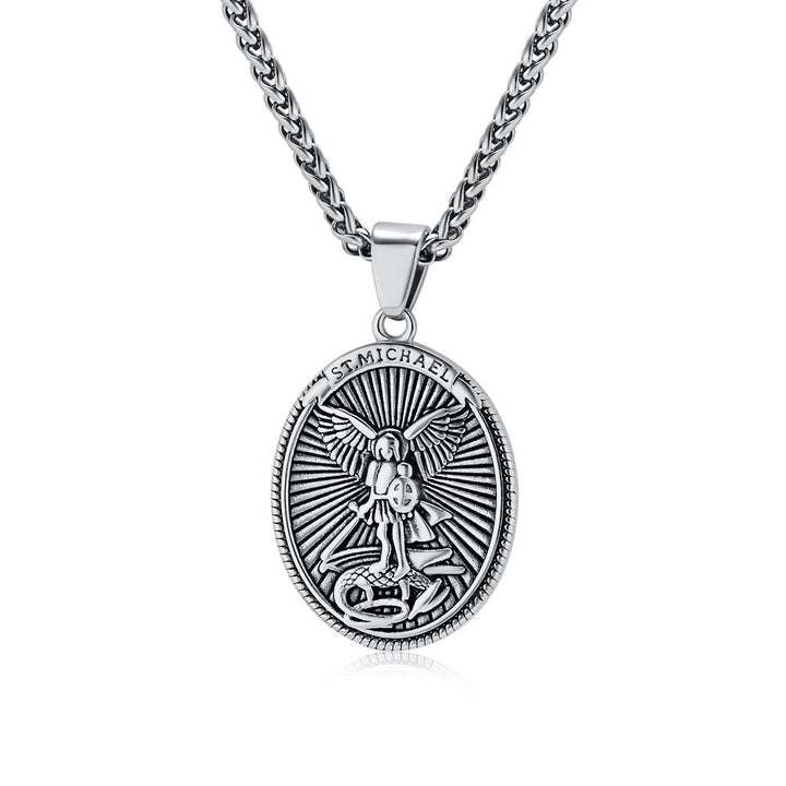 Collana con ciondolo in stile classico di San Michele Arcangelo, Efesini 6:10, Christianartworkshop - Argento - image 4