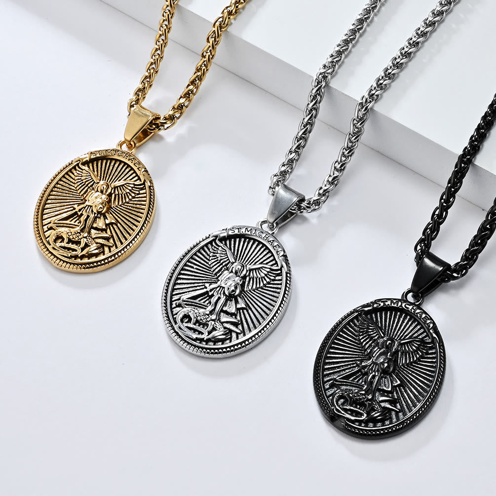 Collana con ciondolo in stile classico di San Michele Arcangelo, Efesini 6:10, Christianartworkshop - image 0