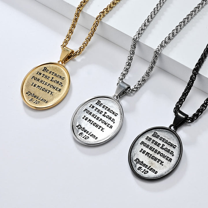 Collana con ciondolo in stile classico di San Michele Arcangelo, Efesini 6:10, Christianartworkshop - image 11