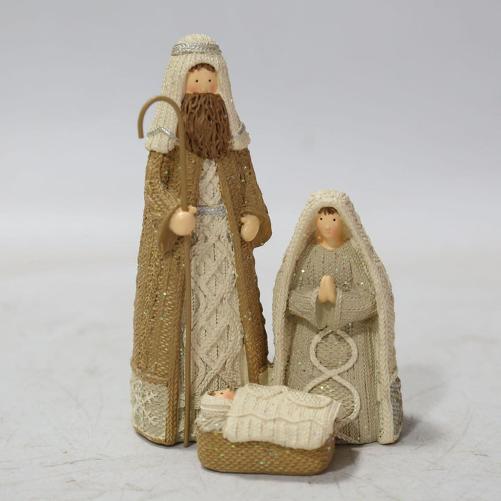 Christianartworkshop Statuetta della Sacra Famiglia in resina effetto maglia in stile classico, decorazione da tavolo - image 3