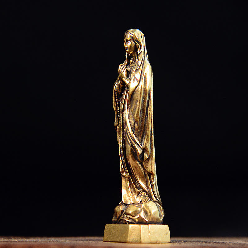 Christianartworkshop Ornamento statua della Vergine Maria in ottone, stile classico, prega per noi - image 1
