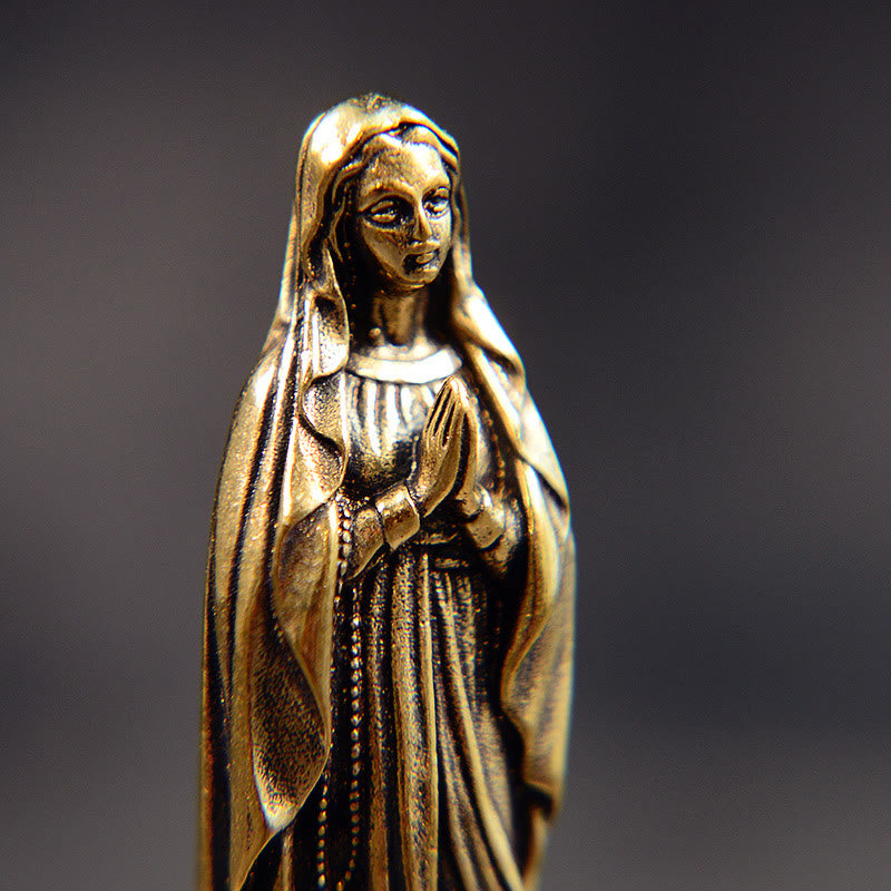 Christianartworkshop Ornamento statua della Vergine Maria in ottone, stile classico, prega per noi - image 4