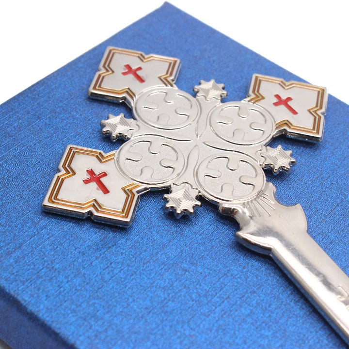 Christianartworkshop Croce di Gerusalemme in stile classico con mano benedicente a forma di croce regale - image 5