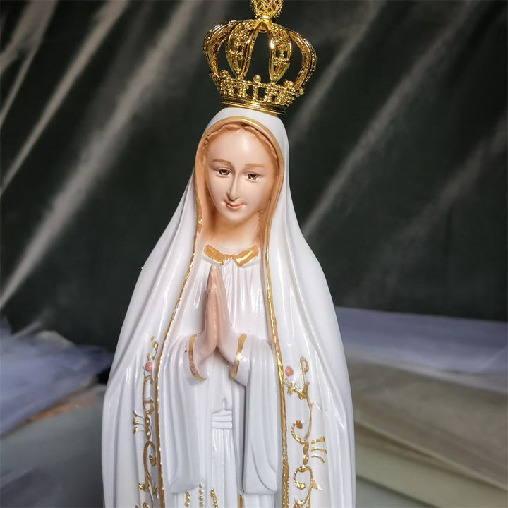 Christianartworkshop Ornamento da tavolo con corona dorata in stile classico della Madonna di Fatima - image 1