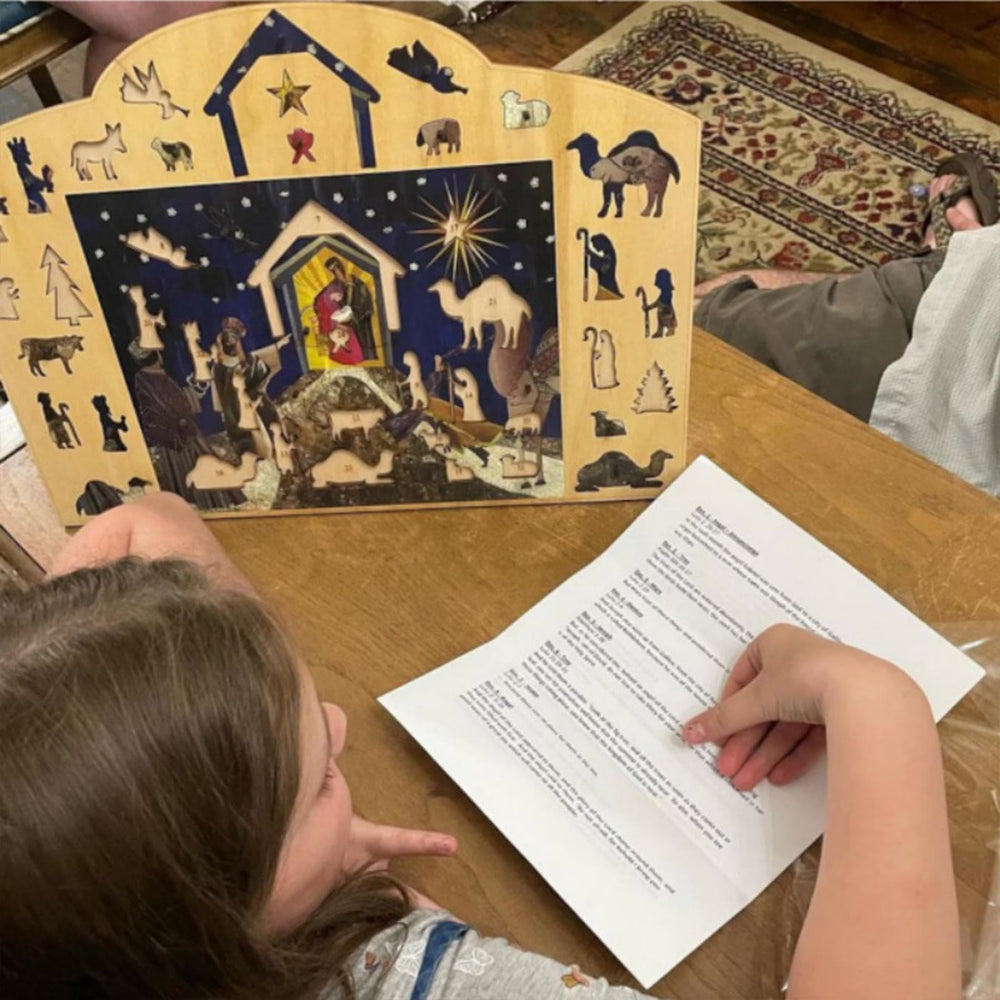 Christianartworkshop Stile Classico Natività Avvento Conto alla rovescia Puzzle Decorazioni da Tavolo Ornamento - image 1