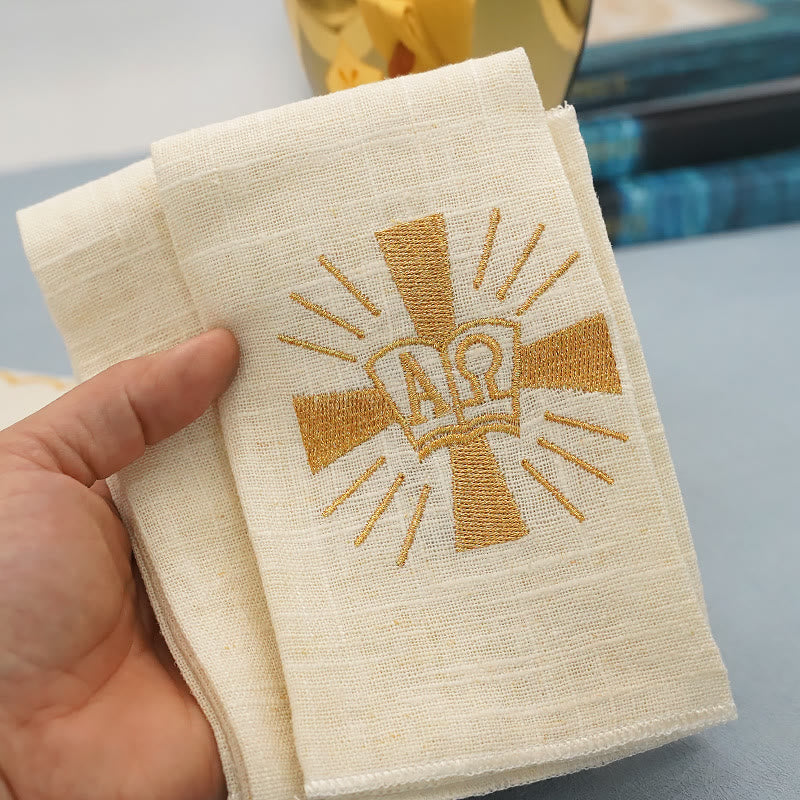 Christianartworkshop Set di biancheria per altare con croce dorata splendente in stile classico - image 9