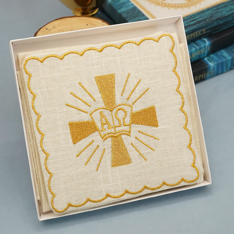 Christianartworkshop Set di biancheria per altare con croce dorata splendente in stile classico - image 5