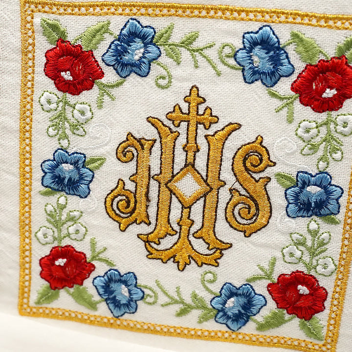 Christianartworkshop Set di biancheria per altare con devozione floreale IHS in stile classico - image 8