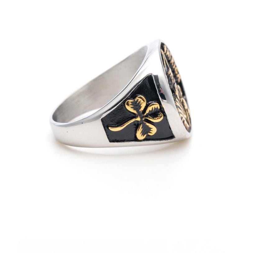 Christianartworkshop Anello in acciaio inossidabile in stile classico di San Patrizio - image 3