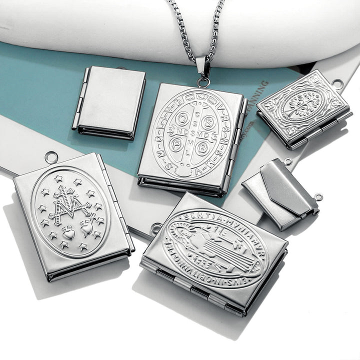 Collana con ciondolo con foto di San Benedetto e il suo sposo in stile moderno Christianartworkshop - image 1