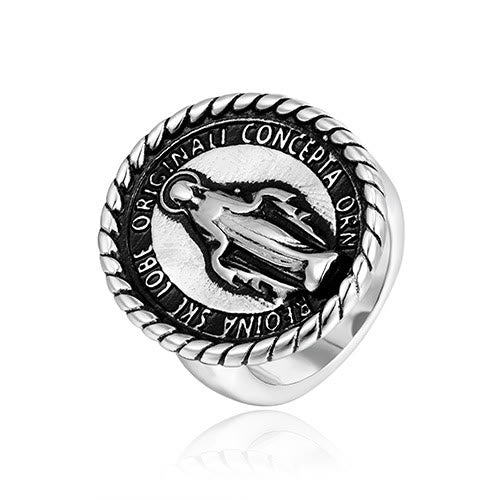 Anello di benedizione con medaglione della Vergine Maria in stile classico Christianartworkshop - image 4