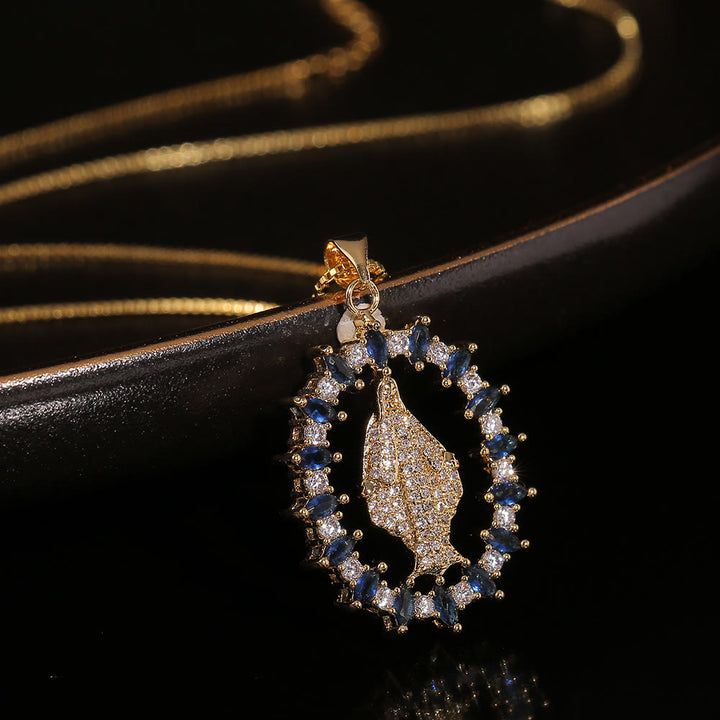 Collana con ciondolo in pietre preziose della medaglia della Madonna Miracolosa di lusso Christianartworkshop - Nostra Signora - image 0