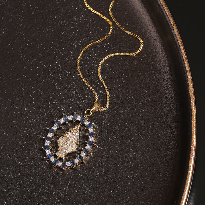 Collana con ciondolo in pietre preziose della medaglia della Madonna Miracolosa di lusso Christianartworkshop - image 3