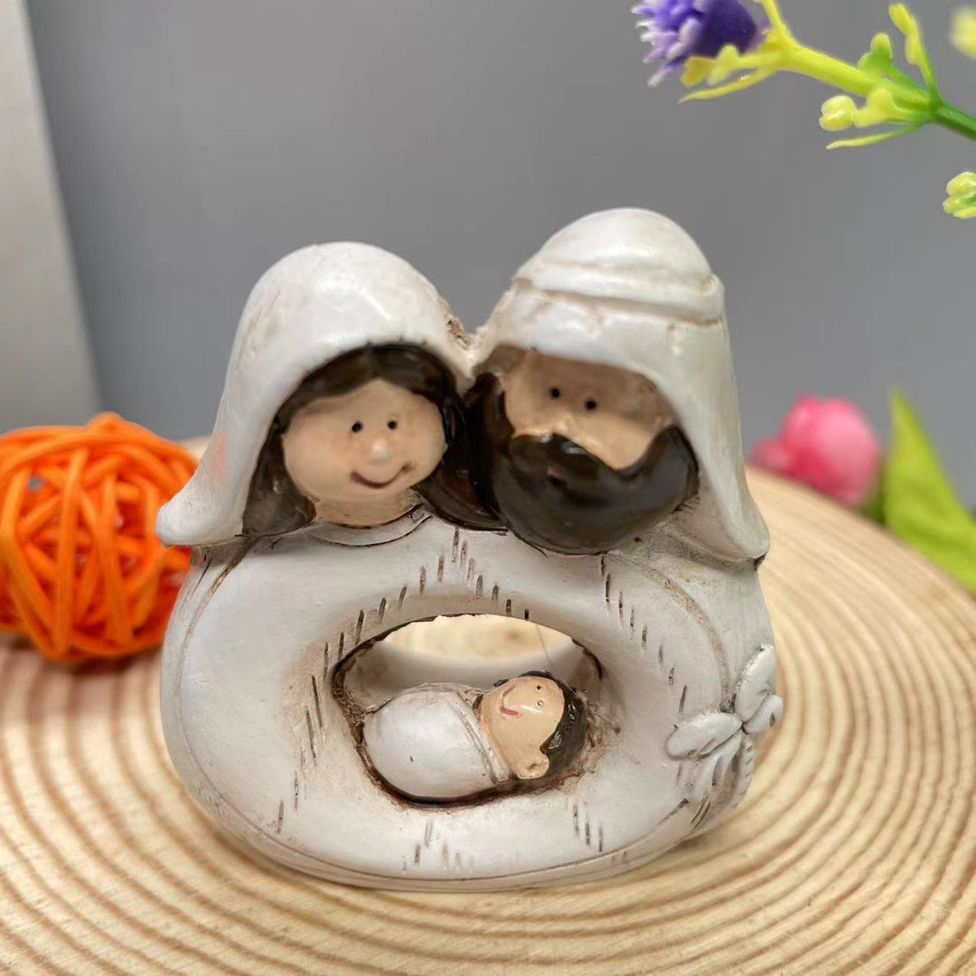 Christianartworkshop Decorazioni da tavolo per presepe in stile classico con Sacra Famiglia e cartoni animati - La Sacra Famiglia - image 0