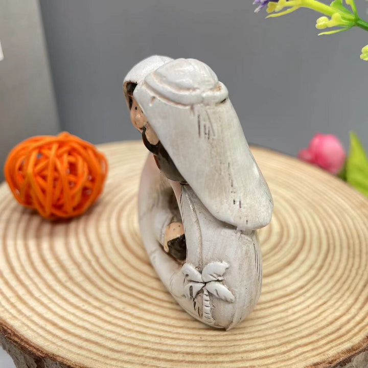 Christianartworkshop Decorazioni da tavolo per presepe in stile classico con Sacra Famiglia e cartoni animati - image 3