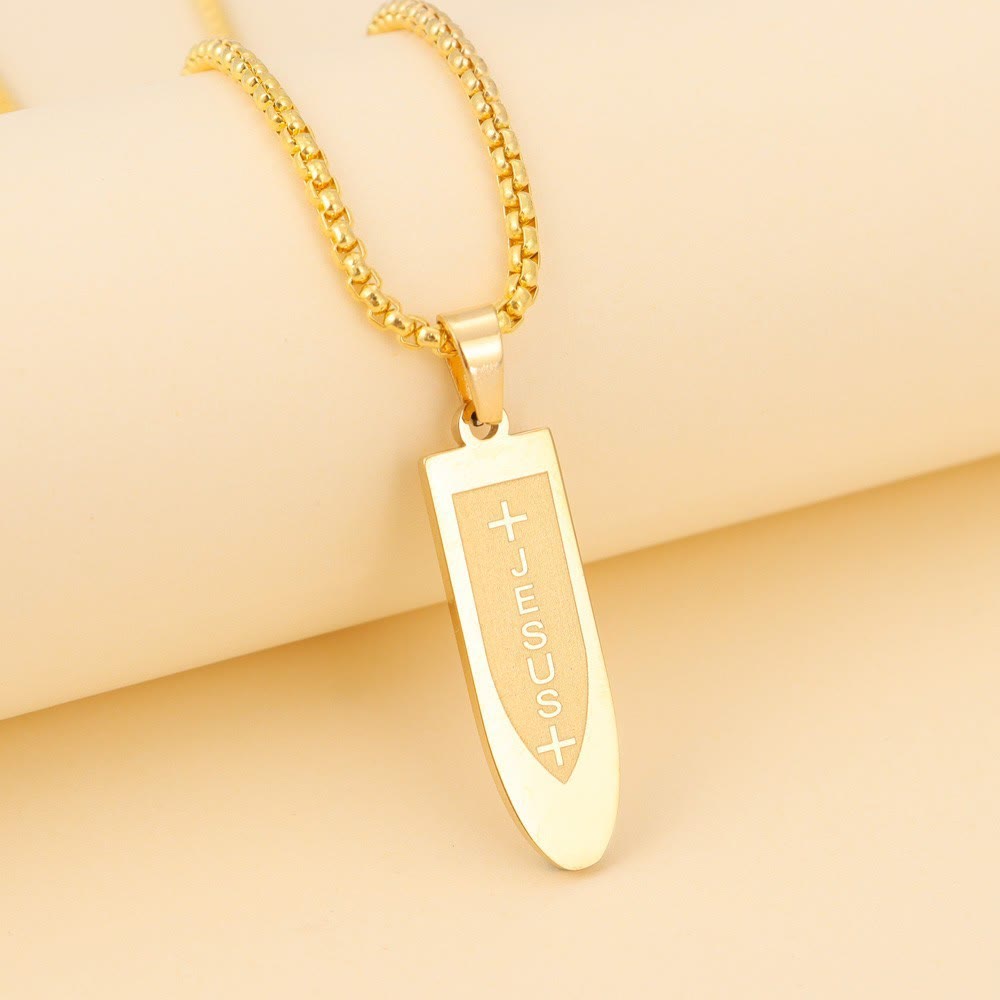 Ciondolo a croce in acciaio inossidabile Christianartworkshop - Oro - image 1