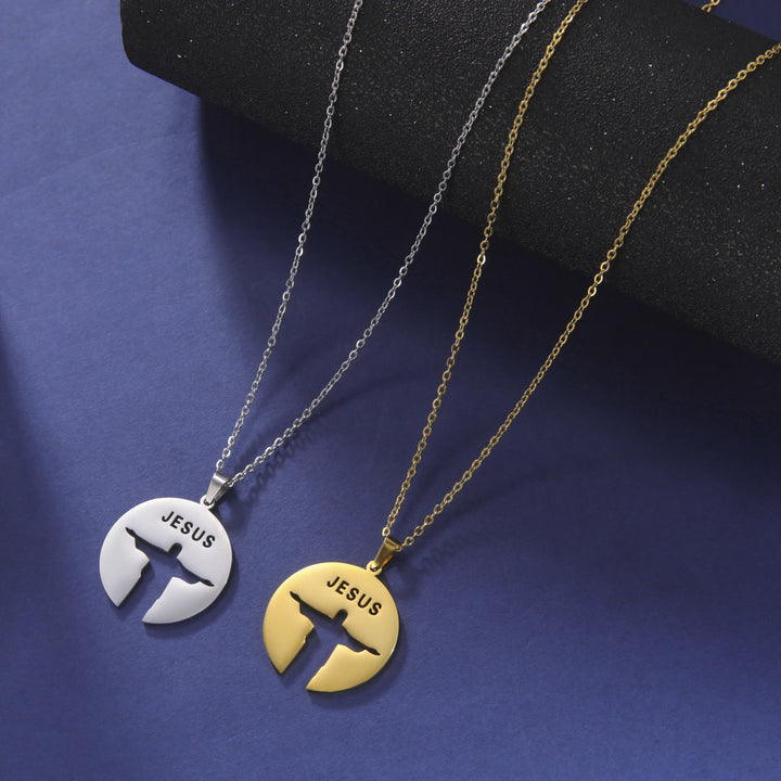 Collana con ciondolo rotondo di Gesù Christianartworkshop - image 1