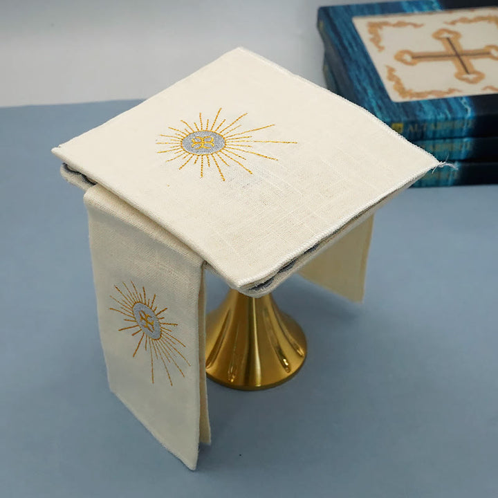 Christianartworkshop Set di velo per calice e purificatore in stile classico Set di biancheria per altare religiosa - image 3