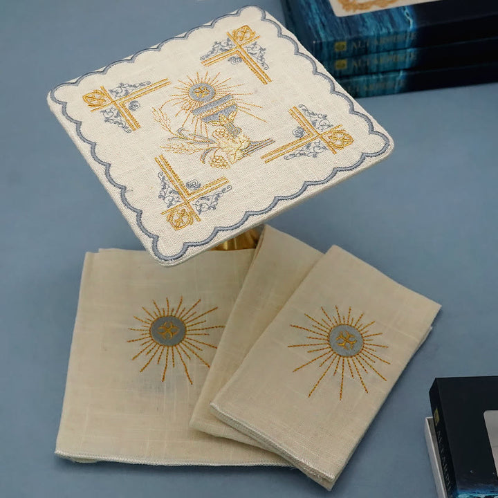 Christianartworkshop Set di velo per calice e purificatore in stile classico Set di biancheria per altare religiosa - Velo del calice - image 0