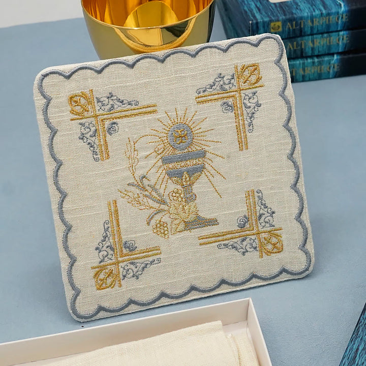 Christianartworkshop Set di velo per calice e purificatore in stile classico Set di biancheria per altare religiosa - image 2