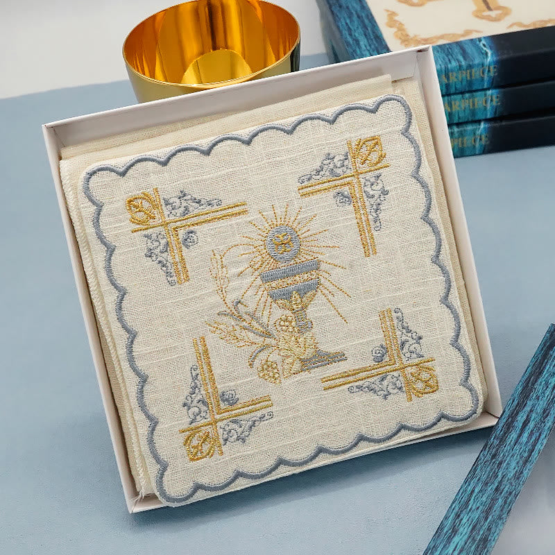 Christianartworkshop Set di velo per calice e purificatore in stile classico Set di biancheria per altare religiosa - image 7