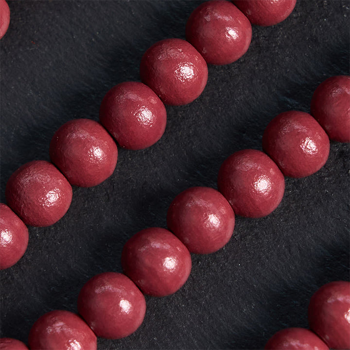 Christianartworkshop Madonna con Bambino e Crocifisso di Rosario rotondo in legno rosso con cordino in nylon da 10 mm - image 5