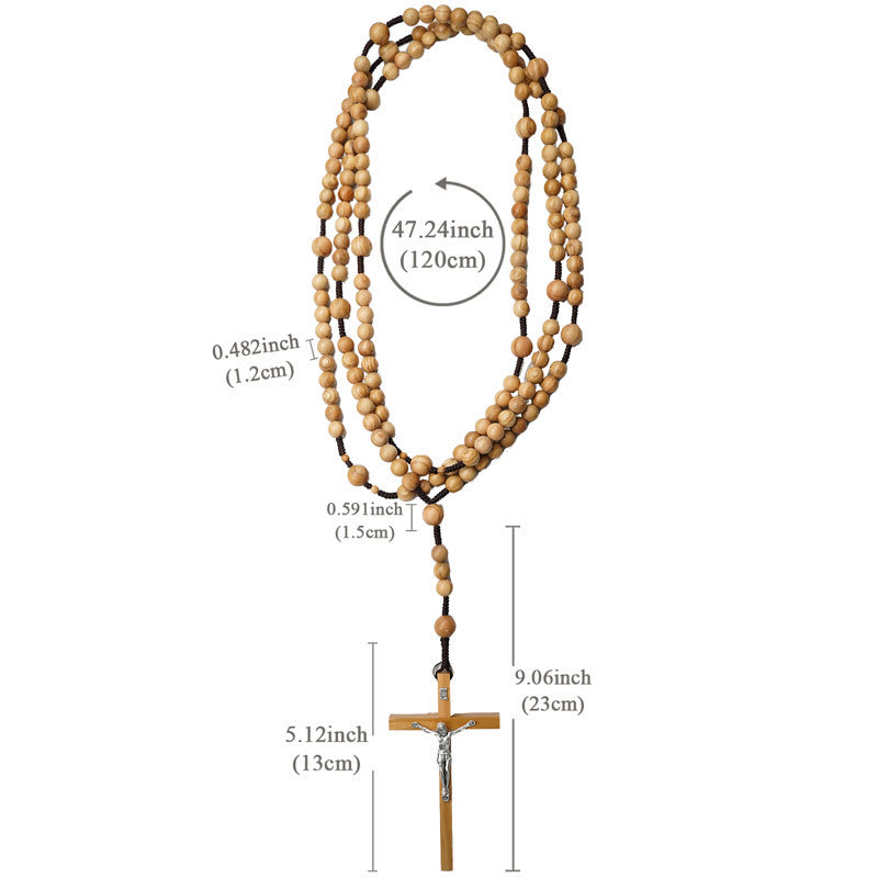 Christianartworkshop Rosario di preghiera di quindici decadi in perline di legno d'ulivo da 12 mm dei Beati - image 7