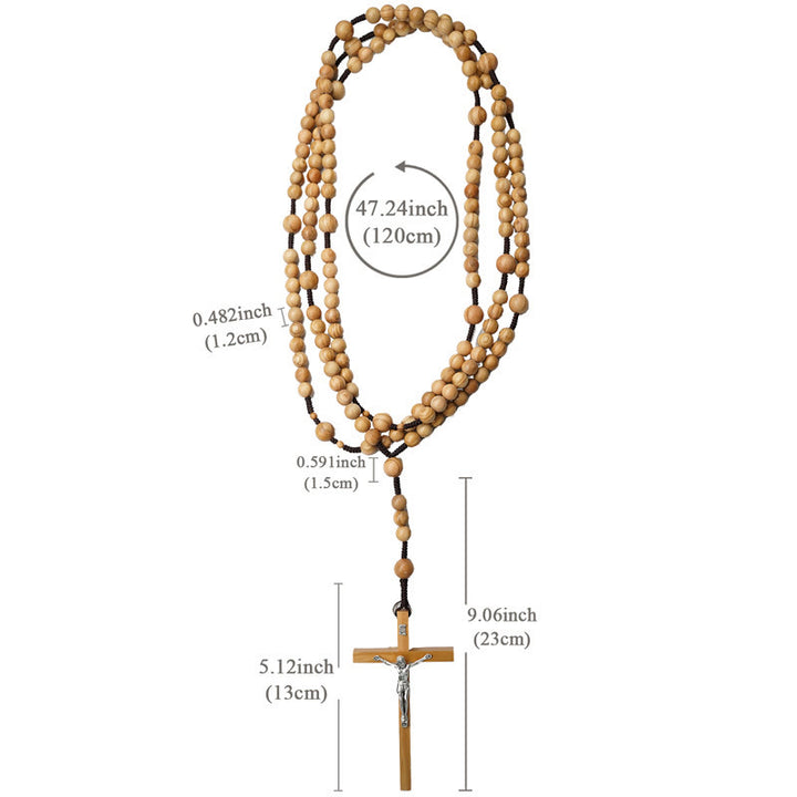 Christianartworkshop Rosario di preghiera di quindici decadi in perline di legno d'ulivo da 12 mm dei Beati - image 7