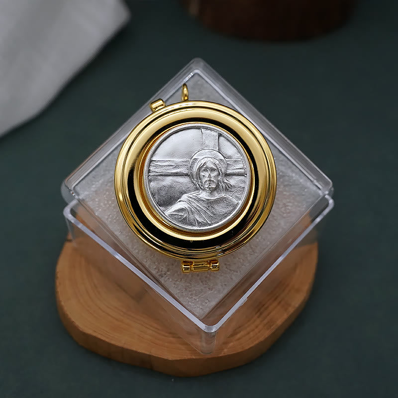 Pisside placcata in oro Christianartworkshop con motivo "Guarda quest'uomo" – Vaso sacro per la Santa Eucaristia - Guarda quest'uomo - image 0