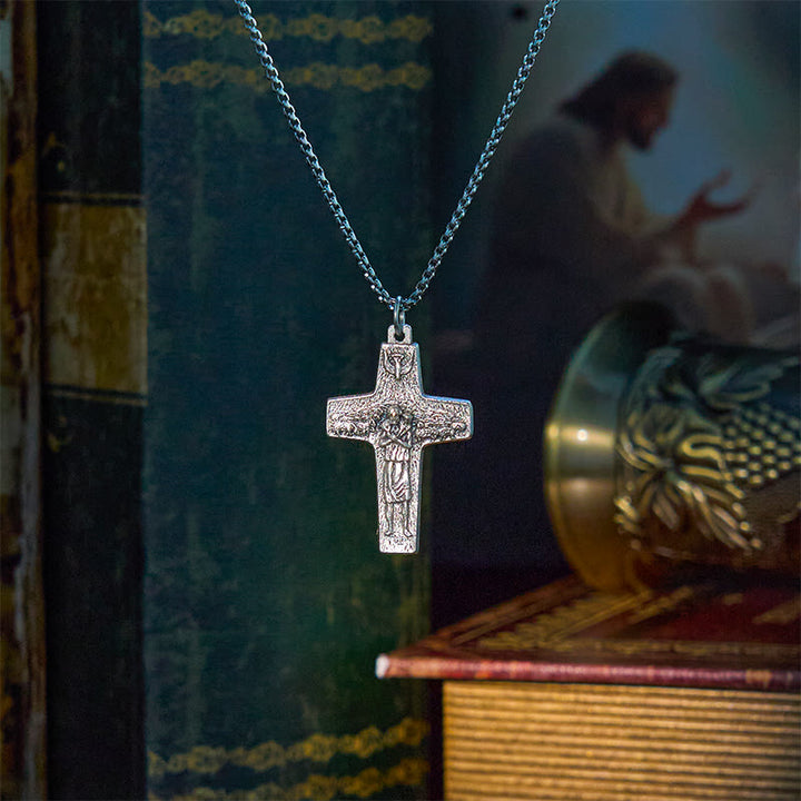 Christianartworkshop Collana con ciondolo in stile retrò Gesù e le sue pecore, il Buon Pastore - Il Buon Pastore - image 0