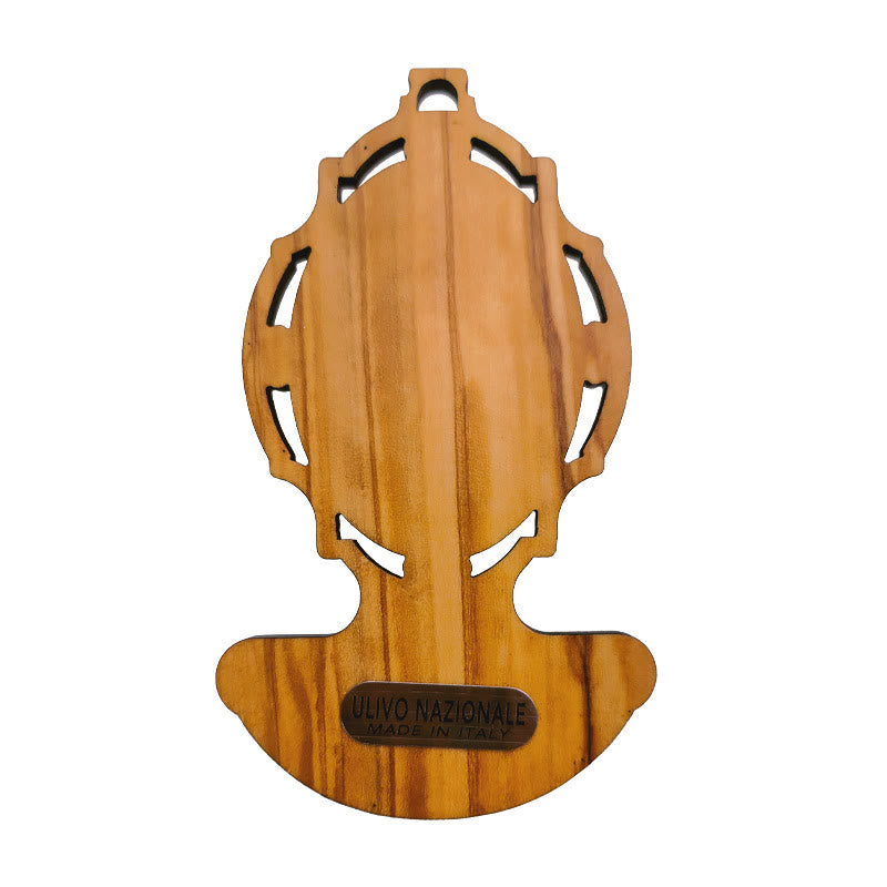Christianartworkshop Medaglia Miracolosa Acquasantiera in Legno d'Ulivo Assunzione della Madonna - image 8