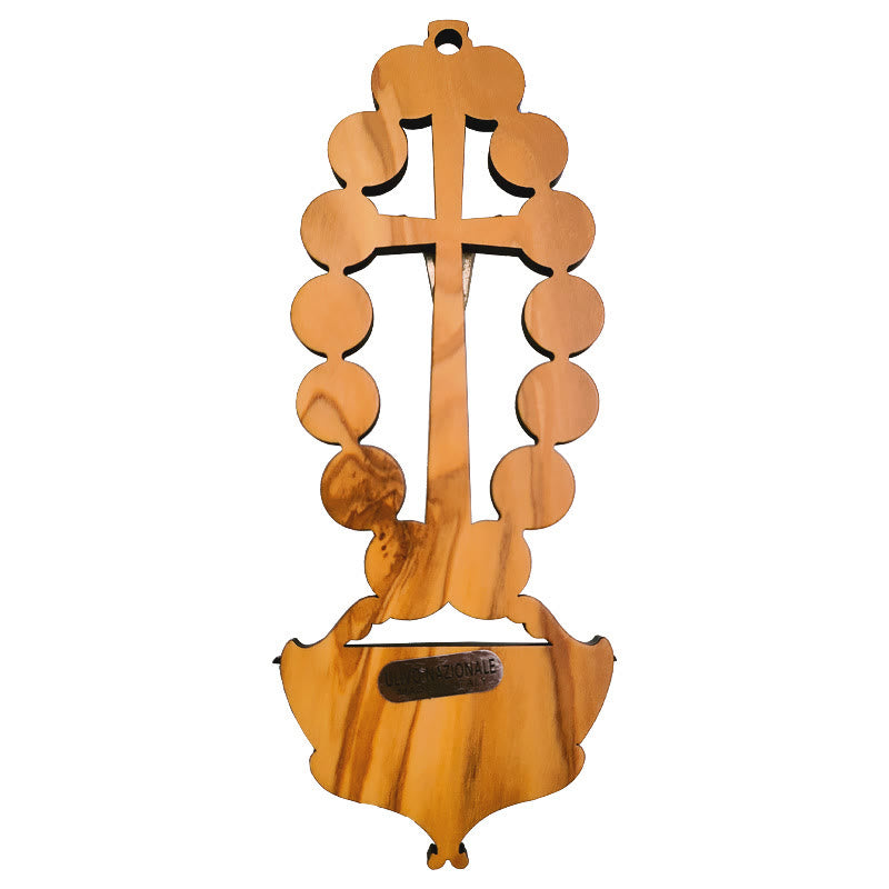 Christianartworkshop Acquasantiera Damian in legno d'ulivo, Stazione della Via Crucis - image 5