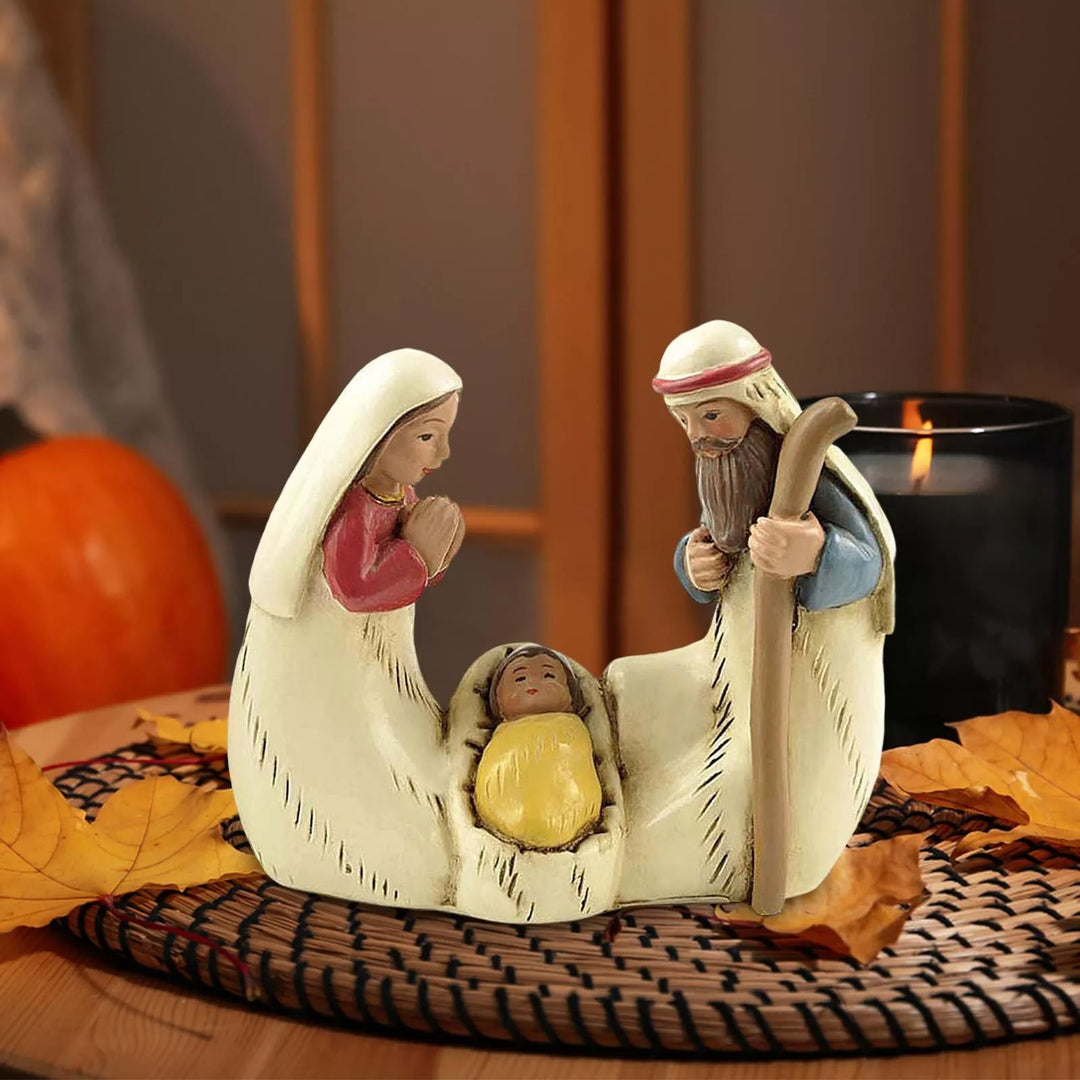 Christianartworkshop Set di statuette della Natività della Sacra Famiglia, decorazioni da tavolo e ornamenti - Sacra Famiglia - image 0