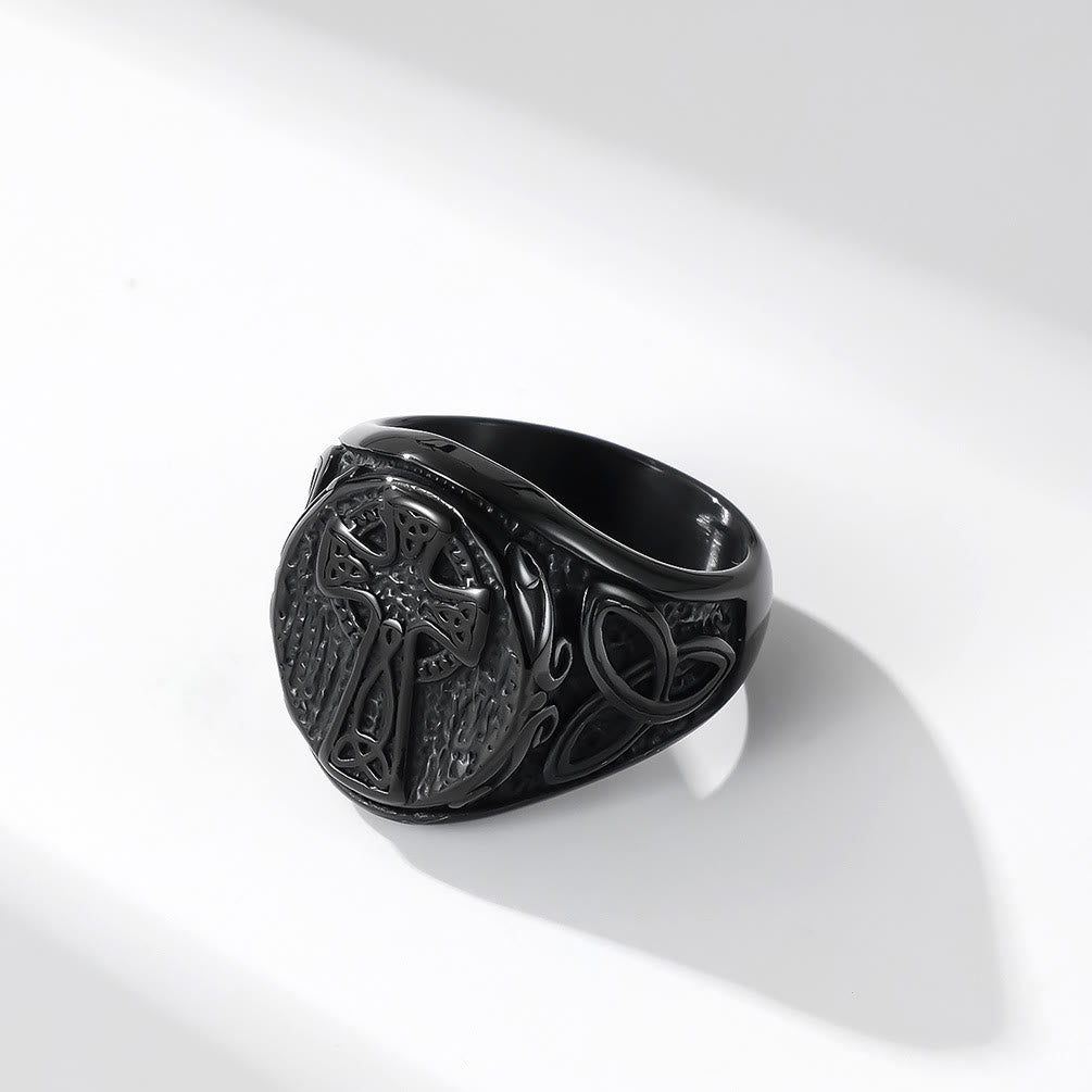 Christianartworkshop Anello con croce celtica Eternal Faith - Un simbolo di devozione senza tempo - Nero - US 13 - image 2