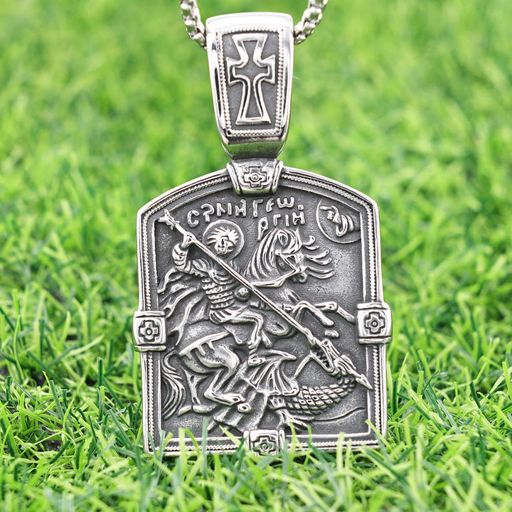 Christianartworkshop Collana di San Giorgio che uccide il drago: simbolo di coraggio e protezione divina - image 3
