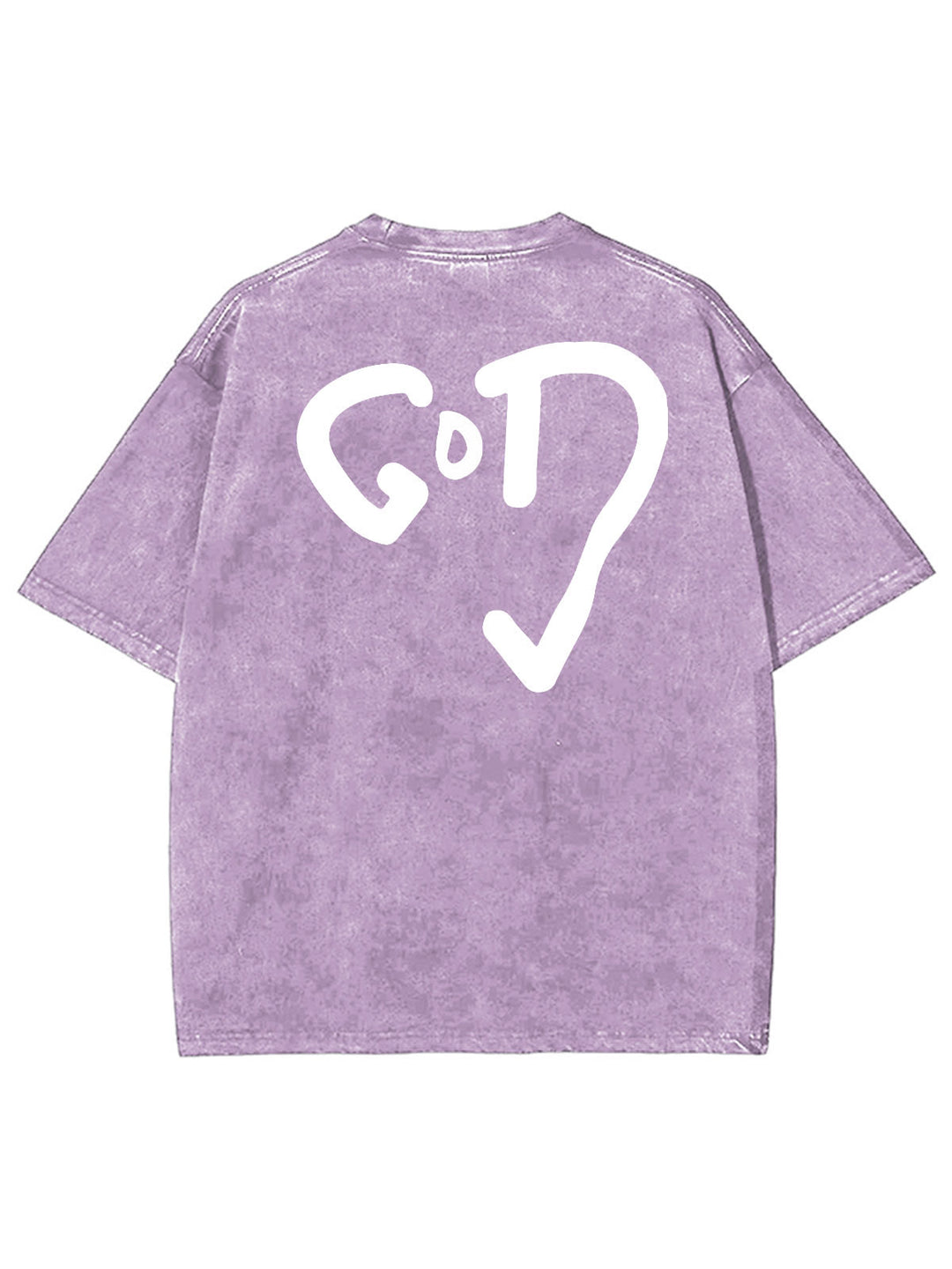 Christianartworkshop Maglietta unisex lavata con Dio Cuore - Viola - 4XL - image 0