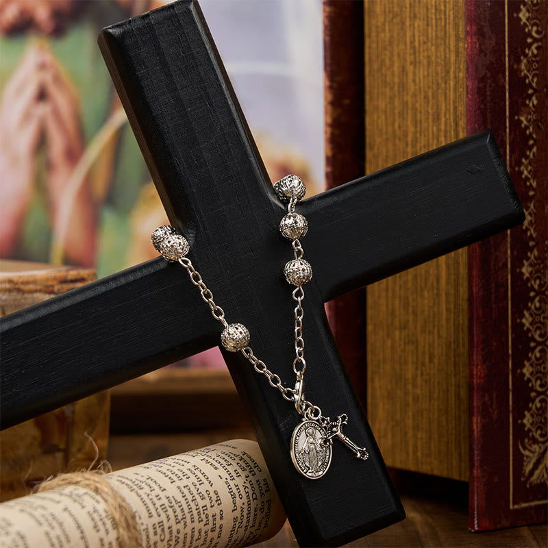 Braccialetto casual semplice regolabile con medaglia miracolosa e crocifisso Christianartworkshop - image 3