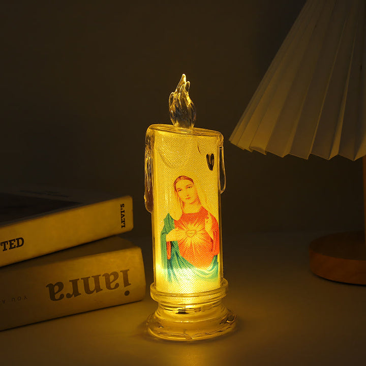 Christianartworkshop Candela decorativa classica della Sacra Famiglia - Un simbolo di fede e devozione - Cuore Immacolato di Maria - 2,17''*5,91'' - image 2