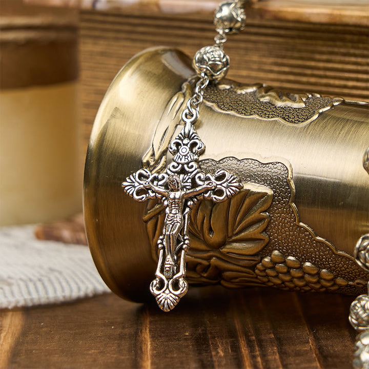 Christianartworkshop Medaglia Miracolosa e Crocifisso di Rosa da 10 mm Rosario - image 2