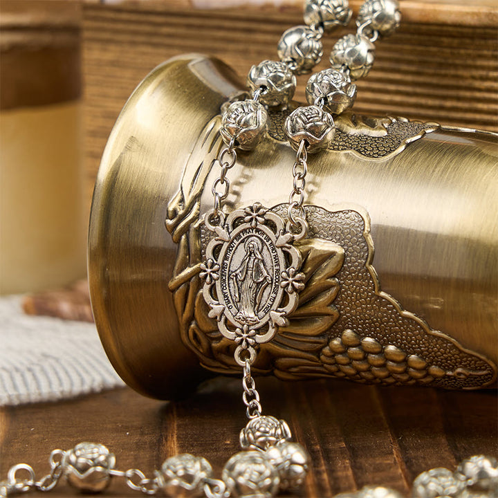 Christianartworkshop Medaglia Miracolosa e Crocifisso di Rosa da 10 mm Rosario - image 3