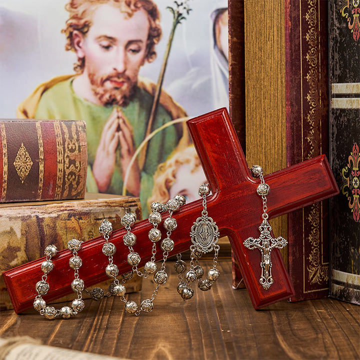 Christianartworkshop Medaglia Miracolosa e Crocifisso di Rosa da 10 mm Rosario - image 4