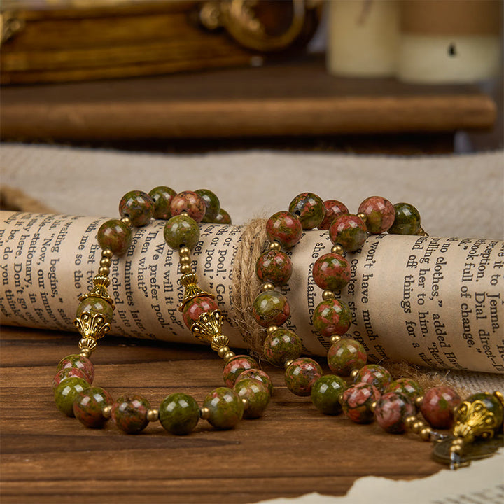 Christianartworkshop Gesù è il dono: rosario in pietra di crisocolla fatto a mano con carta regalo - image 13